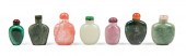SIX CHINESE HARDSTONE AND GLAS