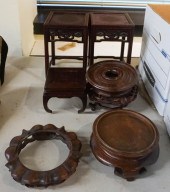 SIX CHINESE HARDWOOD STANDS, H