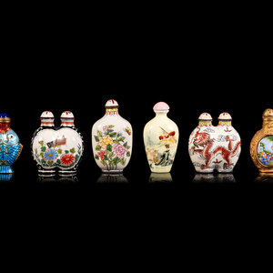 Six Chinese Metal and Metal Snuff