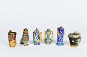 SIX CHINESE MINIATURE CLOISONN
