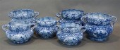 SIX CHINESE PORCELAIN BLUE TRA