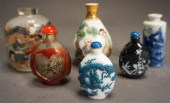 SIX CHINESE PORCELAIN, GLASS A