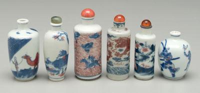 Six Chinese porcelain snuff