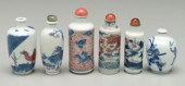 Six Chinese porcelain snuff bo