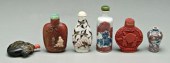 Six Chinese porcelain snuff bo