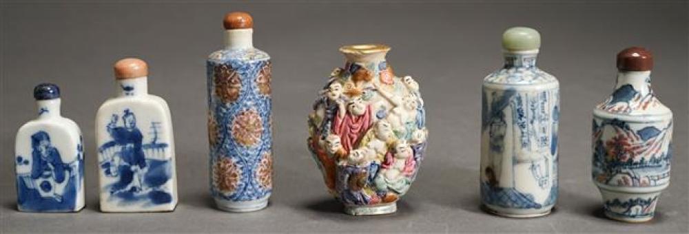 SIX CHINESE PORCELAIN SNUFF