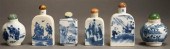 SIX CHINESE PORCELAIN SNUFF BO