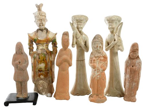 SIX CHINESE POTTERY BURIAL
