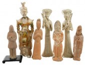 SIX CHINESE POTTERY BURIAL FIG