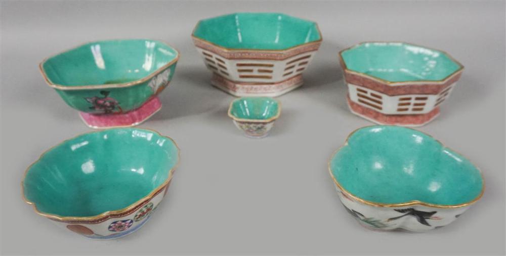 SIX CHINESE SHAPED BOWLS WITH