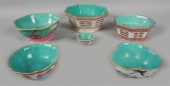 SIX CHINESE SHAPED BOWLS WITH