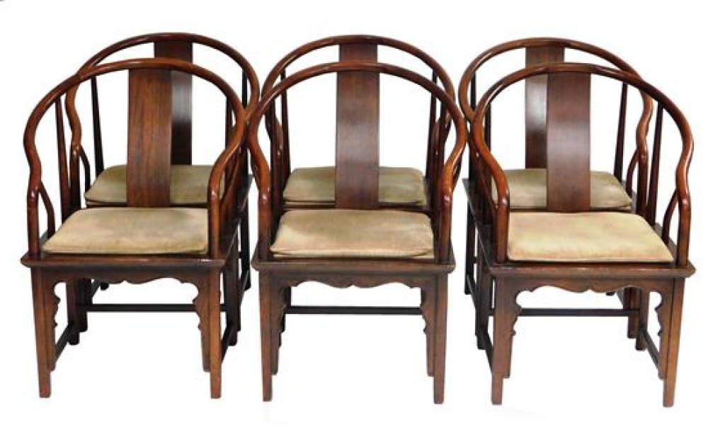SIX CHINESE STYLE HORSESHOE BACK