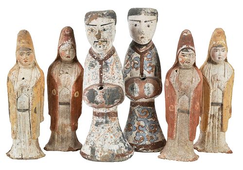 SIX CHINESE TERRACOTTA TOMB