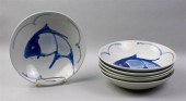 SIX CHINESE UNDERGLAZE BLUE AN