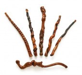 Six Chinese whisk handles  qin