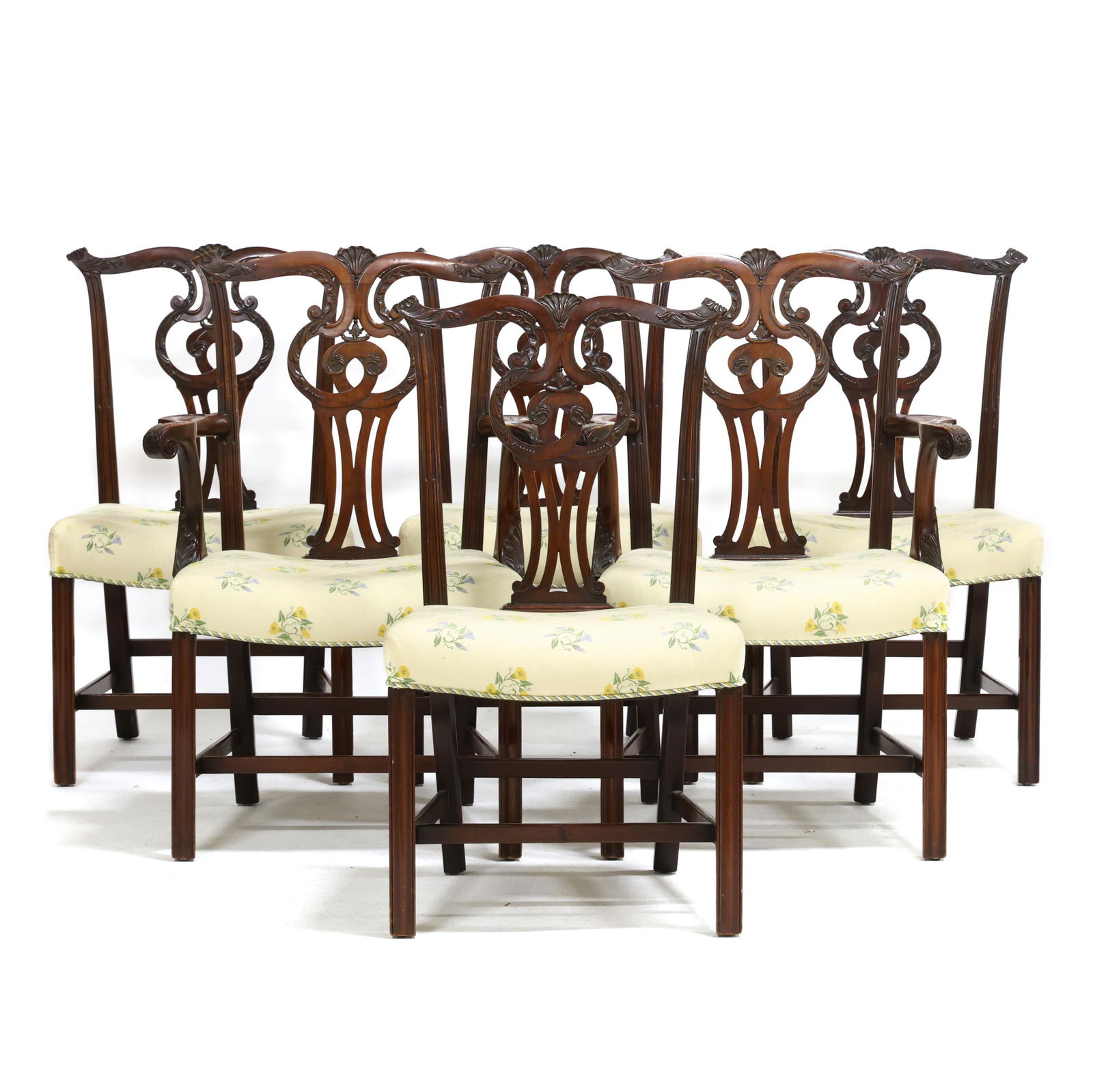 SIX CHIPPENDALE STYLE CARVED