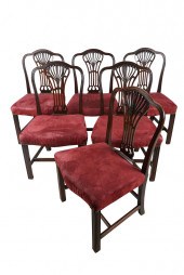 SIX CHIPPENDALE STYLE DINING C