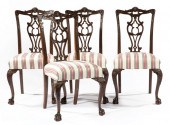 SIX CHIPPENDALE-STYLE MAHOGANY
