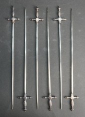 SIX CHRISTOFLE SILVERPLATE SWO