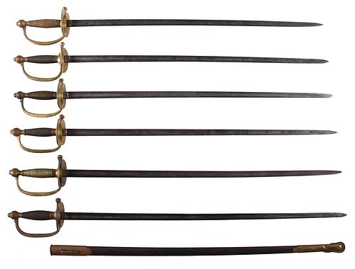 SIX CIVIL WAR SWORDS, MODEL 1840