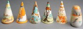 SIX CLARICE CLIFF CONICAL AND