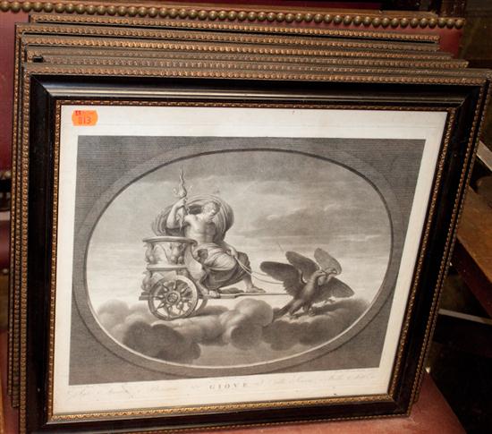 Six classical themed framed