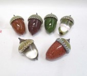 SIX COHN-STONE ACORN ART GLASS