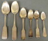 Six coin silver spoons- John B