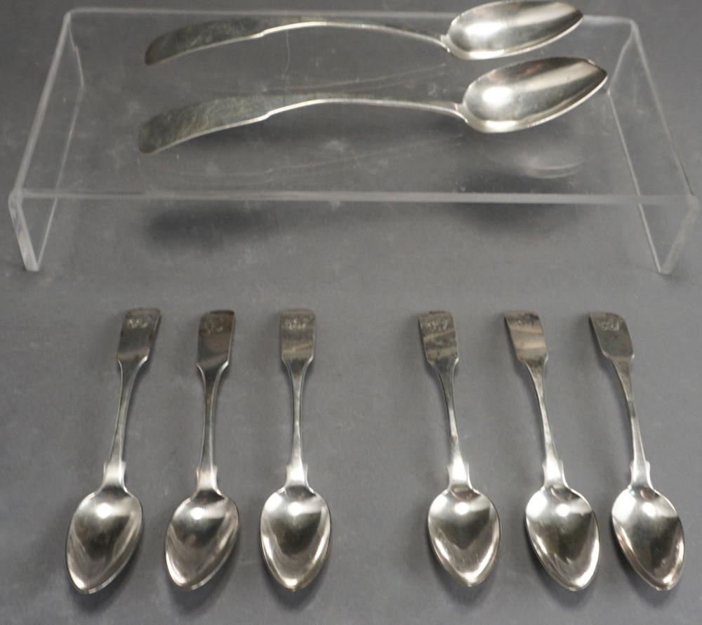 SIX COIN SILVER TEASPOONS BY HARVEY