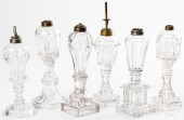 SIX COLORLESS GLASS WHALE OIL