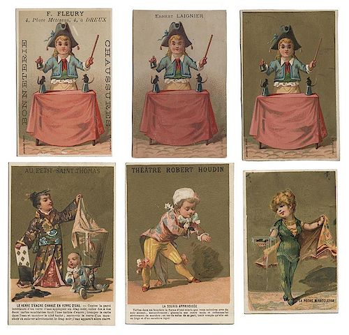 SIX CONJURING-THEMED TRADE CARDS,