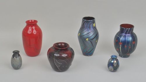SIX CONTEMPORARY ART GLASS