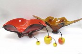 SIX CONTEMPORARY ART GLASS VES