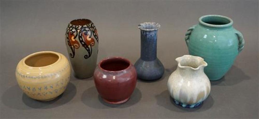 SIX CONTEMPORARY GLAZED CERAMIC