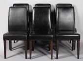 SIX CONTEMPORARY MAHOGANY DINI