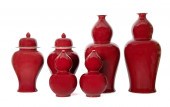 SIX CONTEMPORARY OXBLOOD RED G