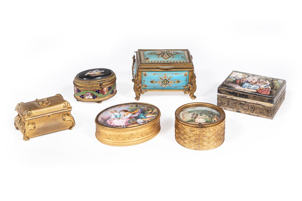 SIX CONTINENTAL BOXESSix Antique