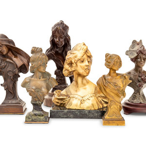 Six Continental Bronze Busts Late