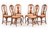 SIX CONTINENTAL CARVED WALNUT