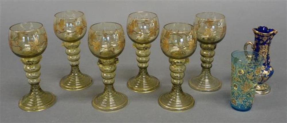SIX CONTINENTAL ENAMEL DECORATED