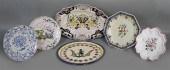 SIX CONTINENTAL FAIENCE DISHES