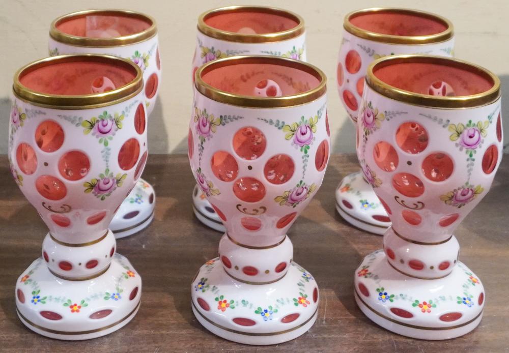 SIX CONTINENTAL FLORAL DECORATED