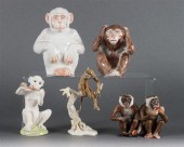 Six Continental porcelain monk