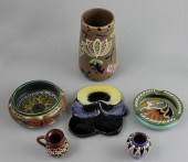 SIX CONTINENTAL POTTERY PIECES