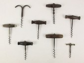 Six corkscrews with turned han