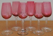 SIX CRANBERRY TO CLEAR STEM GL