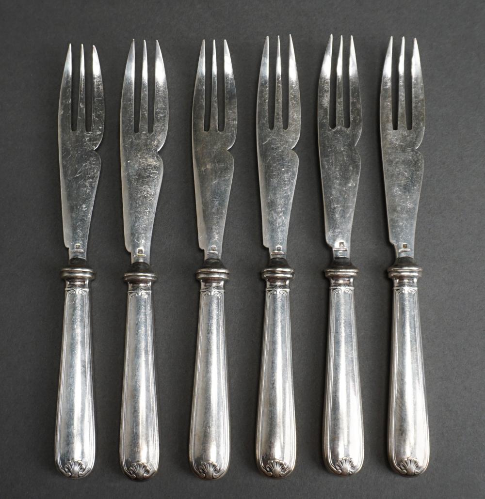 SIX CRISTOFLE SILVERPLATE FISH