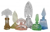 SIX CZECH CUT GLASS PERFUMESea
