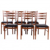SIX DANISH MODERN TEAK CHAIRS