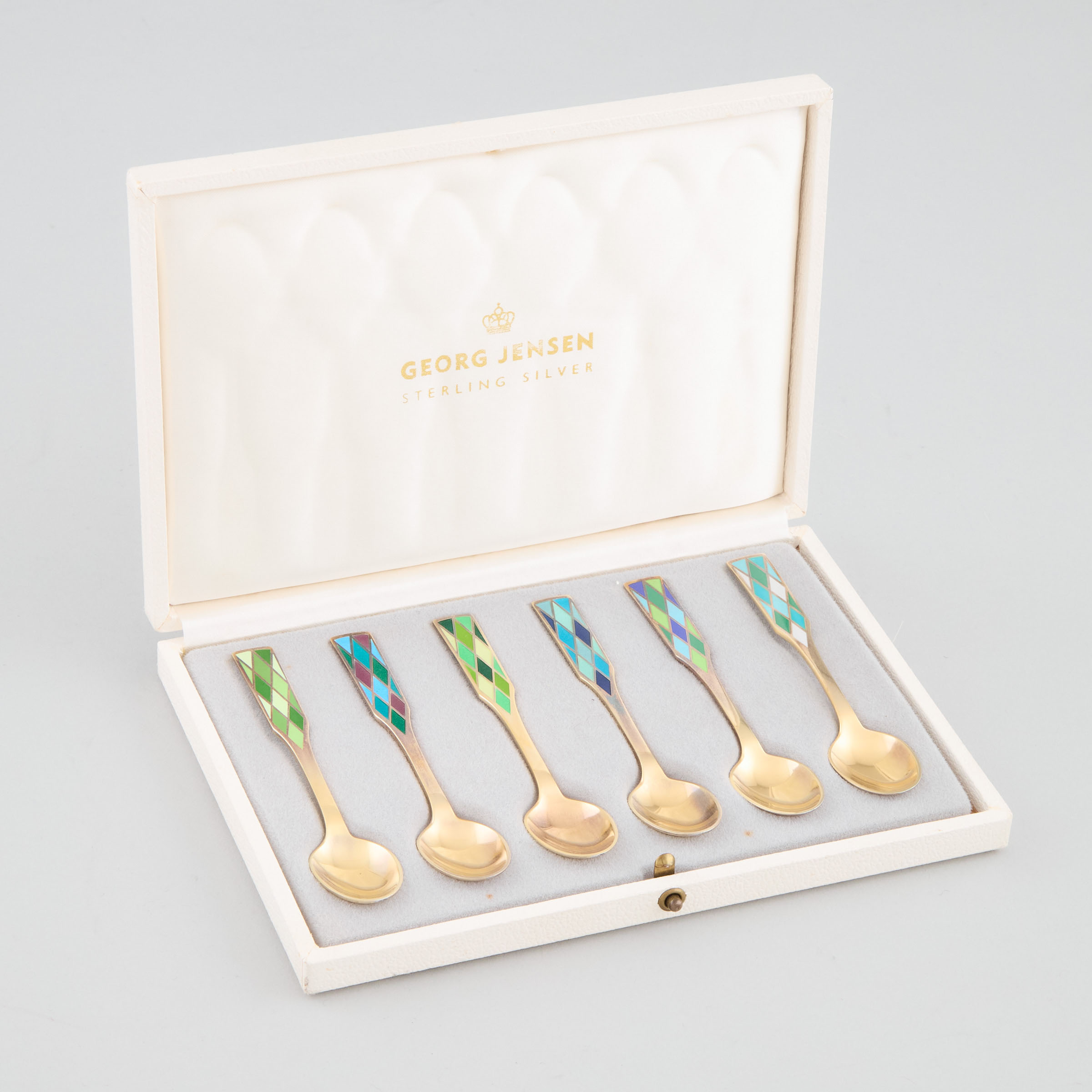 Six Danish Silver-Gilt and Enamel